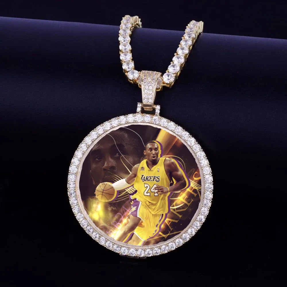 Kobe Bryant In Remembrance Custom Made Photo Medallions Necklace