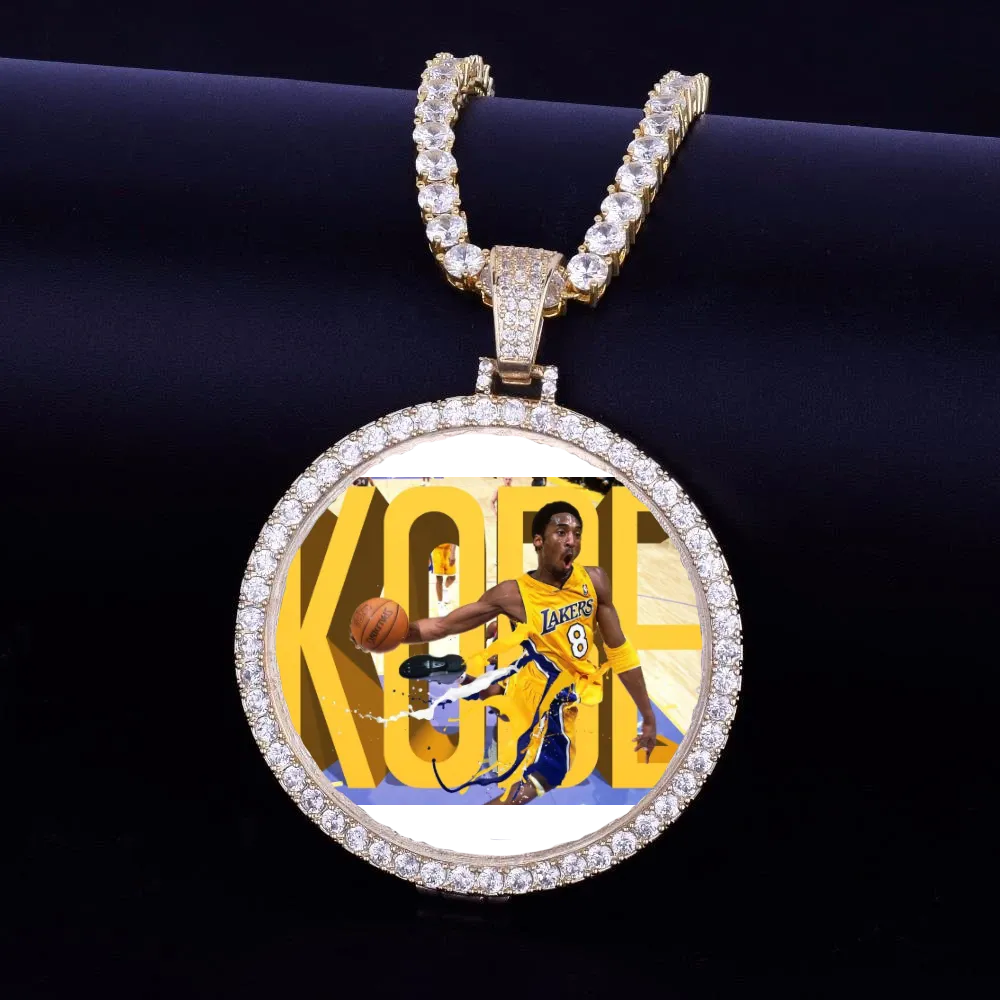 Kobe Bryant In Remembrance Custom Made Photo Medallions Necklace