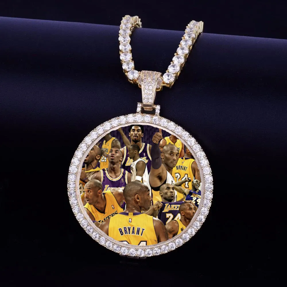 Kobe Bryant In Remembrance Custom Made Photo Medallions Necklace