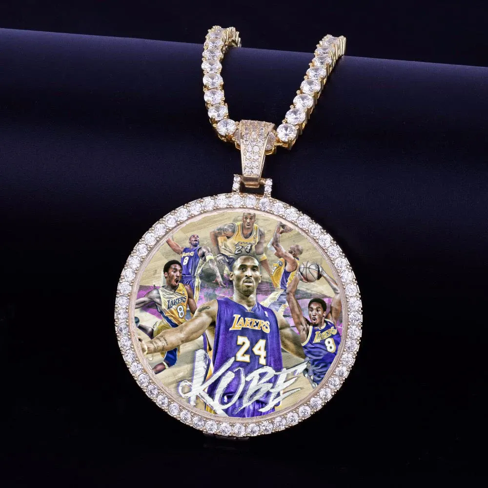 Kobe Bryant In Remembrance Custom Made Photo Medallions Necklace