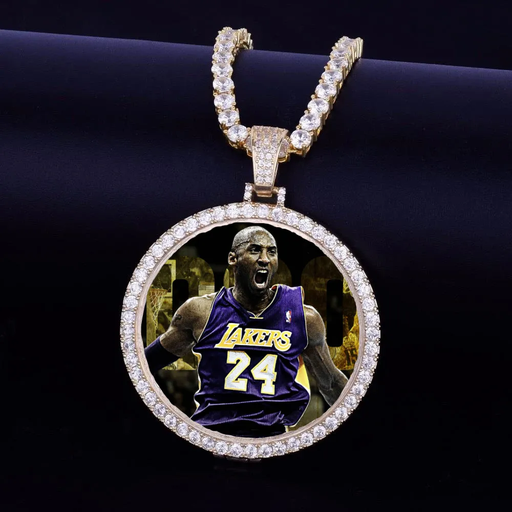 Kobe Bryant In Remembrance Custom Made Photo Medallions Necklace