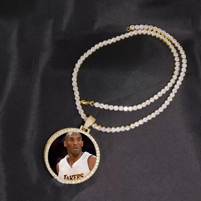 Kobe Bryant In Remembrance Custom Made Photo Medallions Necklace