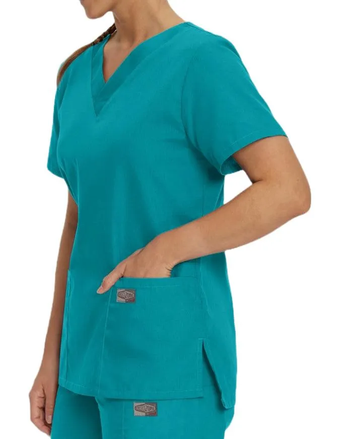 Landau ScrubZone Women's Double Pocket V-Neck Nursing Top