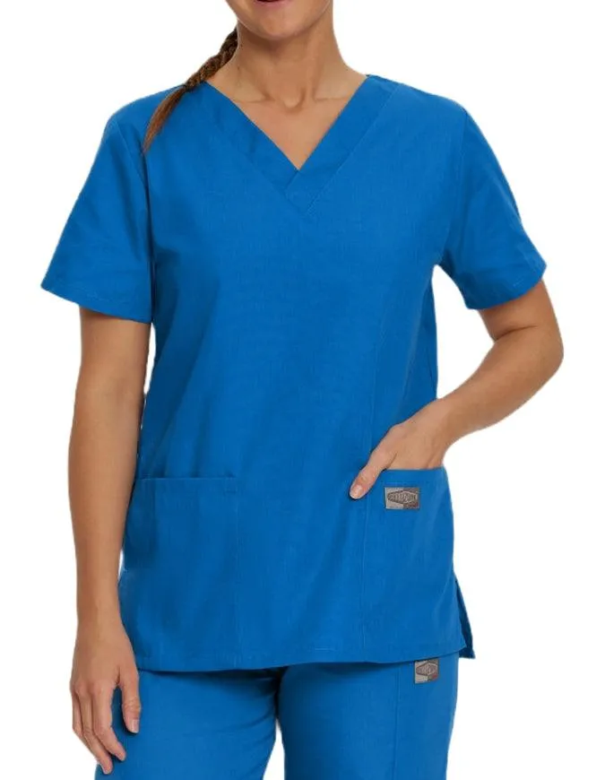 Landau ScrubZone Women's Double Pocket V-Neck Nursing Top