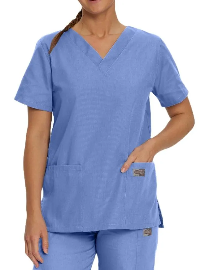 Landau ScrubZone Women's Double Pocket V-Neck Nursing Top