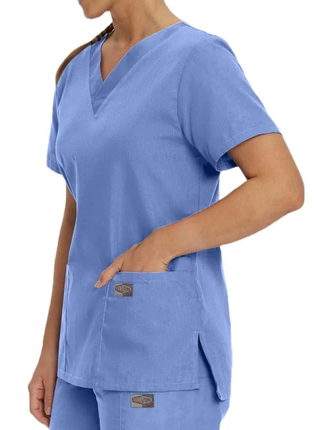 Landau ScrubZone Women's Double Pocket V-Neck Nursing Top