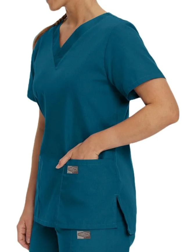 Landau ScrubZone Women's Double Pocket V-Neck Nursing Top