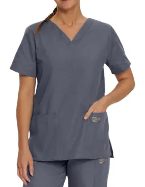 Landau ScrubZone Women's Double Pocket V-Neck Nursing Top