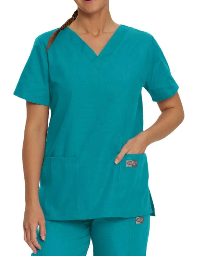 Landau ScrubZone Women's Double Pocket V-Neck Nursing Top