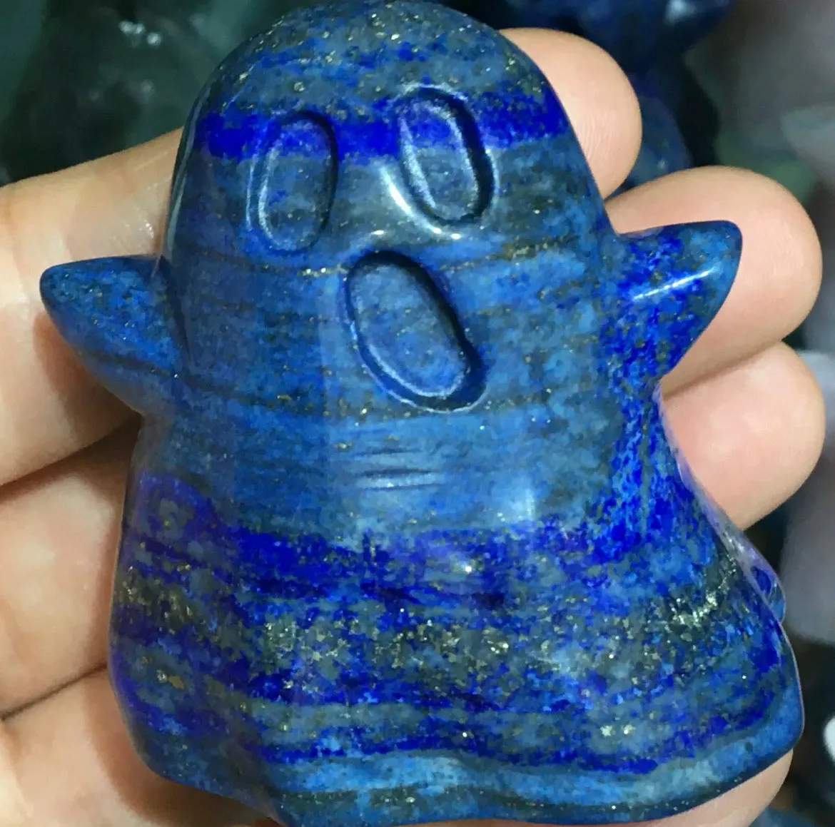 Lapis Lazuli gemstone carved Ghosts