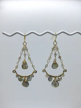 Lavender: Labradorite Chandelier Earrings - e585