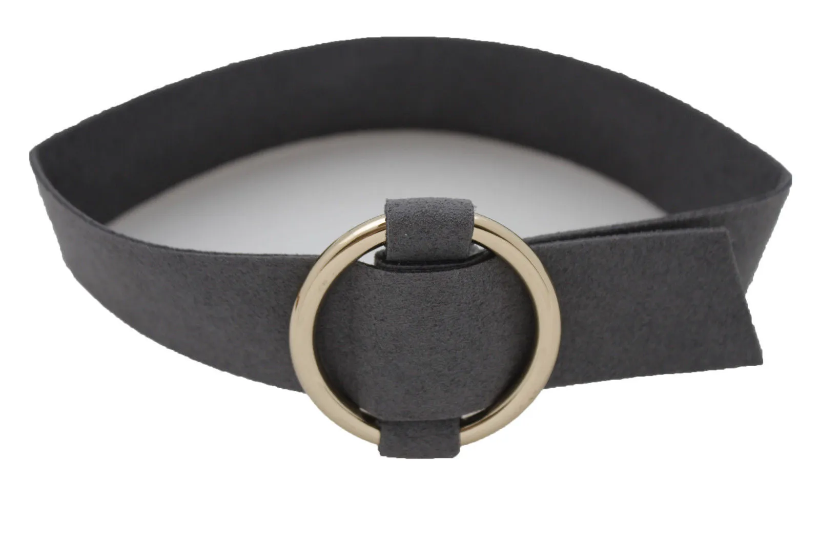 Leather Fabric Choker Necklace Ring