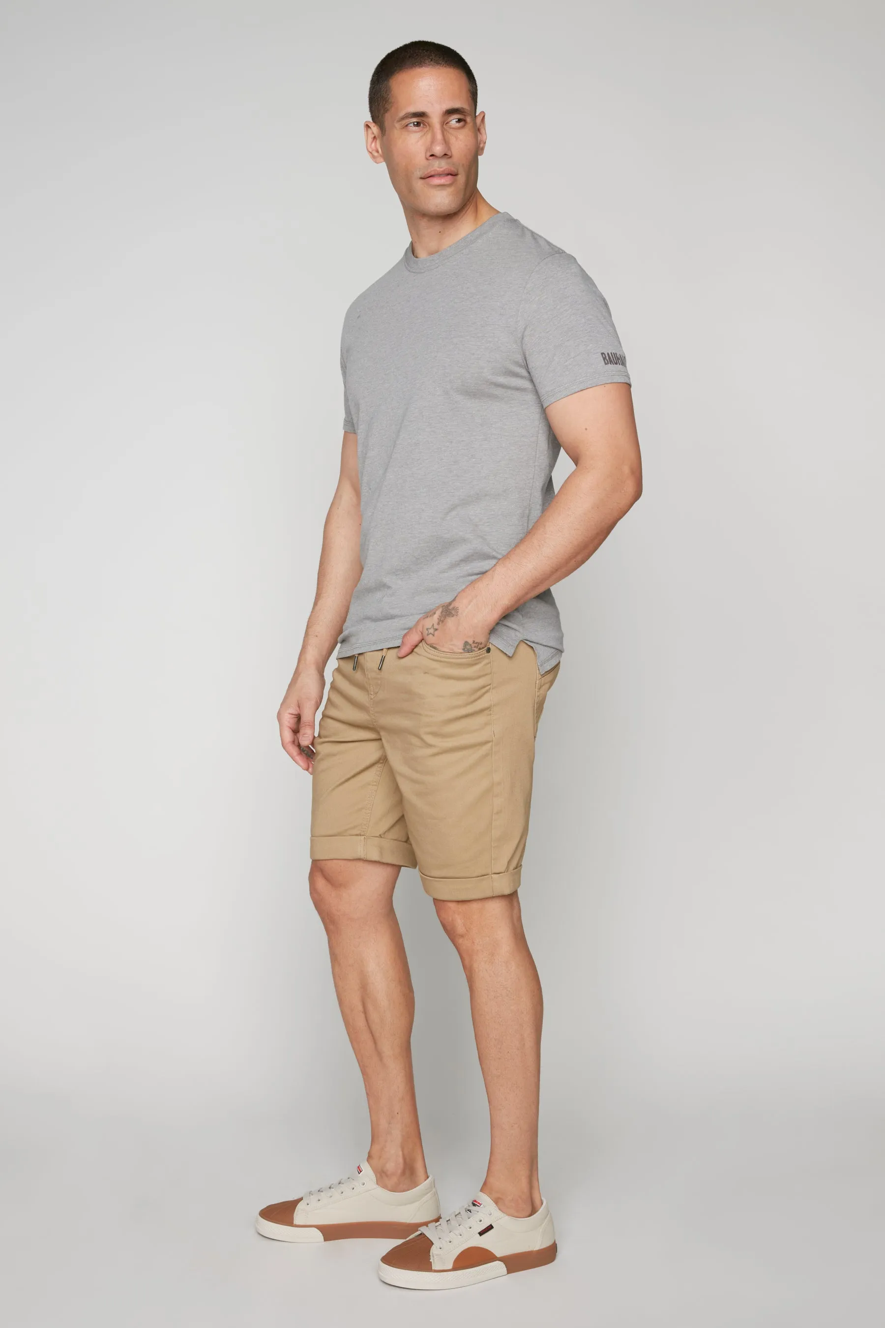 LENNON - Mens Rolled Up Shorts - Beige