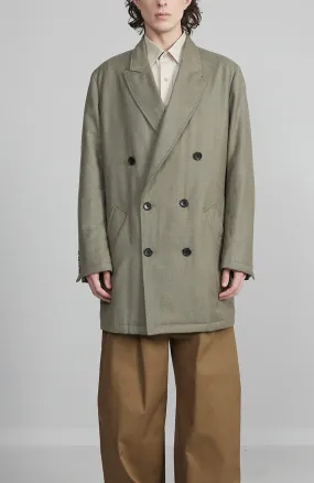 LIMITED EDITION: LOGAN DOUBLE BREAST SAGE TOPCOAT