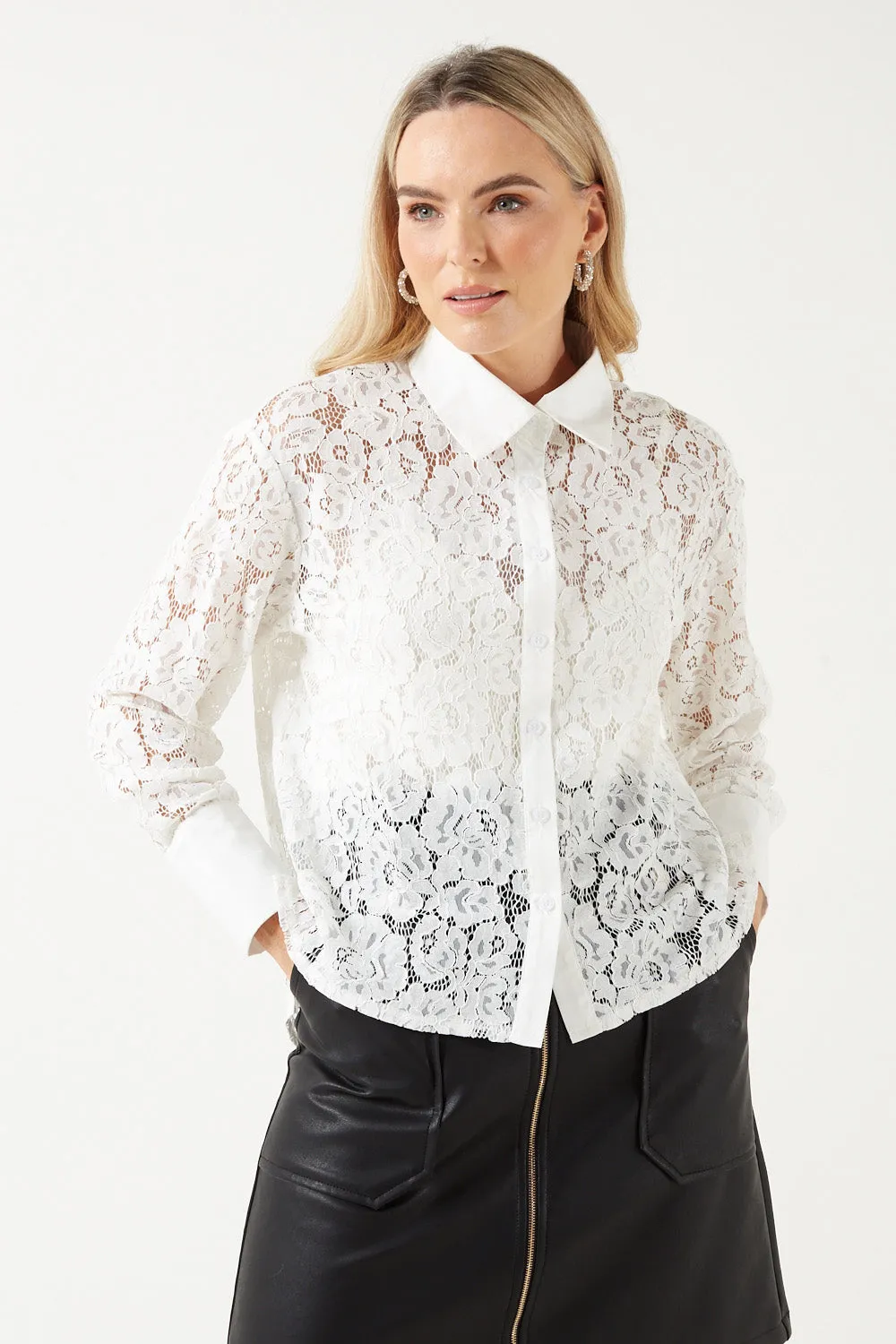 Marc Angelo Collared Lace Shirt