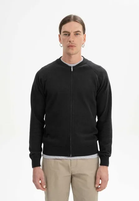 MELAWEAR Shamial knit zip jacket black men