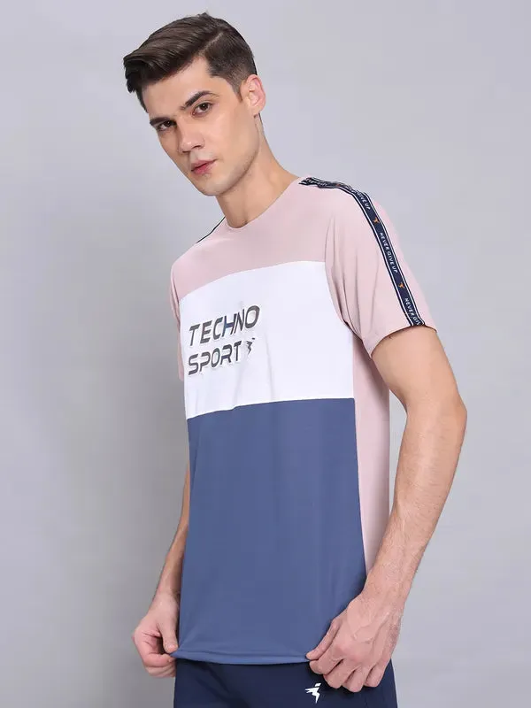 Men Colorblock Slim Fit Crew Neck T-shirt with MATPIQ