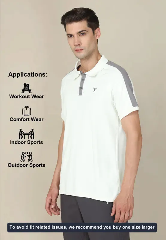 Men Colorblock Slim Fit Polo T-shirt with MATPIQ