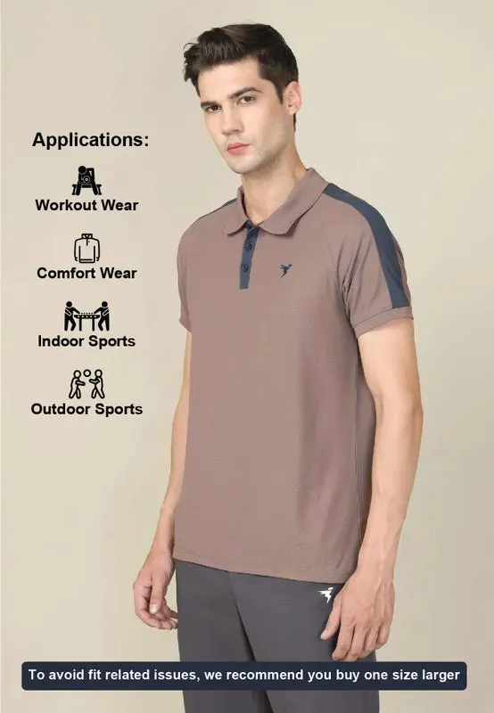 Men Colorblock Slim Fit Polo T-shirt with MATPIQ