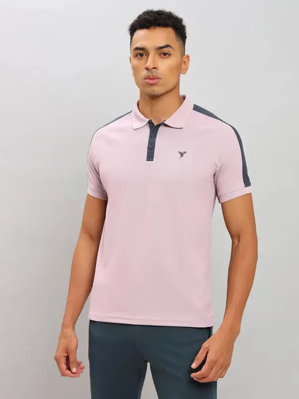 Men Colorblock Slim Fit Polo T-shirt with MATPIQ