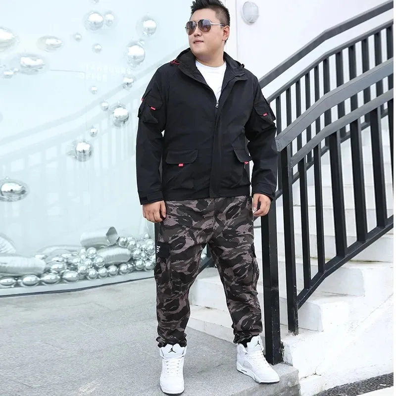 Men Plus Size Jacket Pants Track Suits Male Men's Tracksuit Extra Large Size 9xl Men's Sets Autumn Winter 2 Pieces Sweatsuit