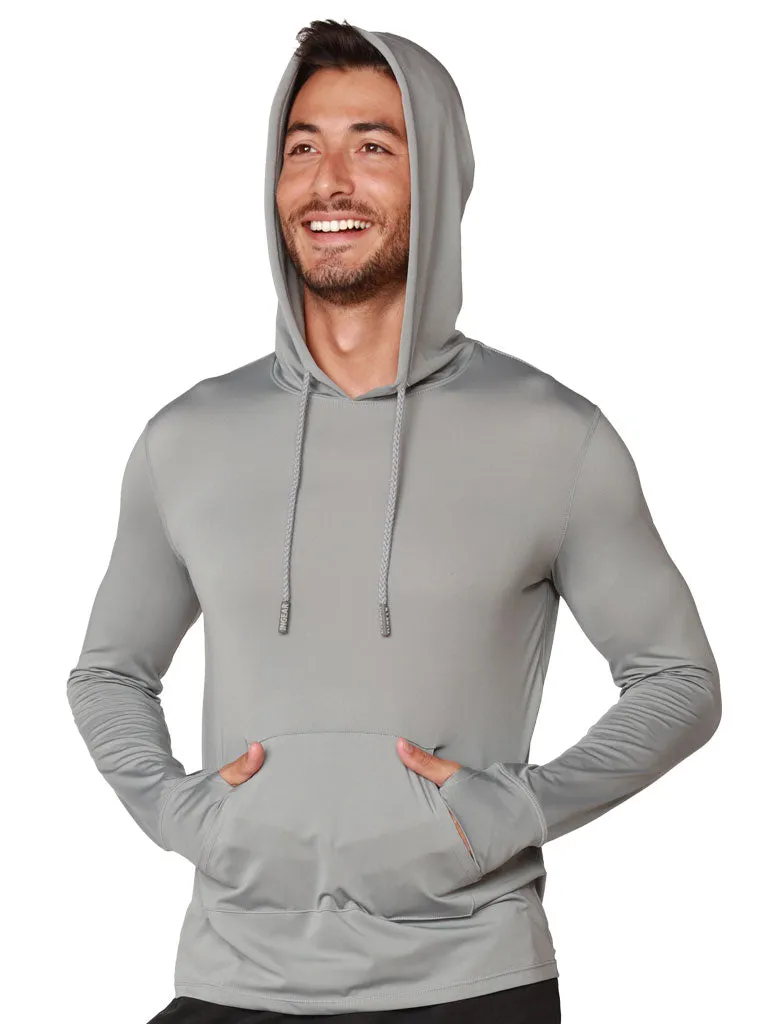 Men's Long Sleeve Hoodie in silver