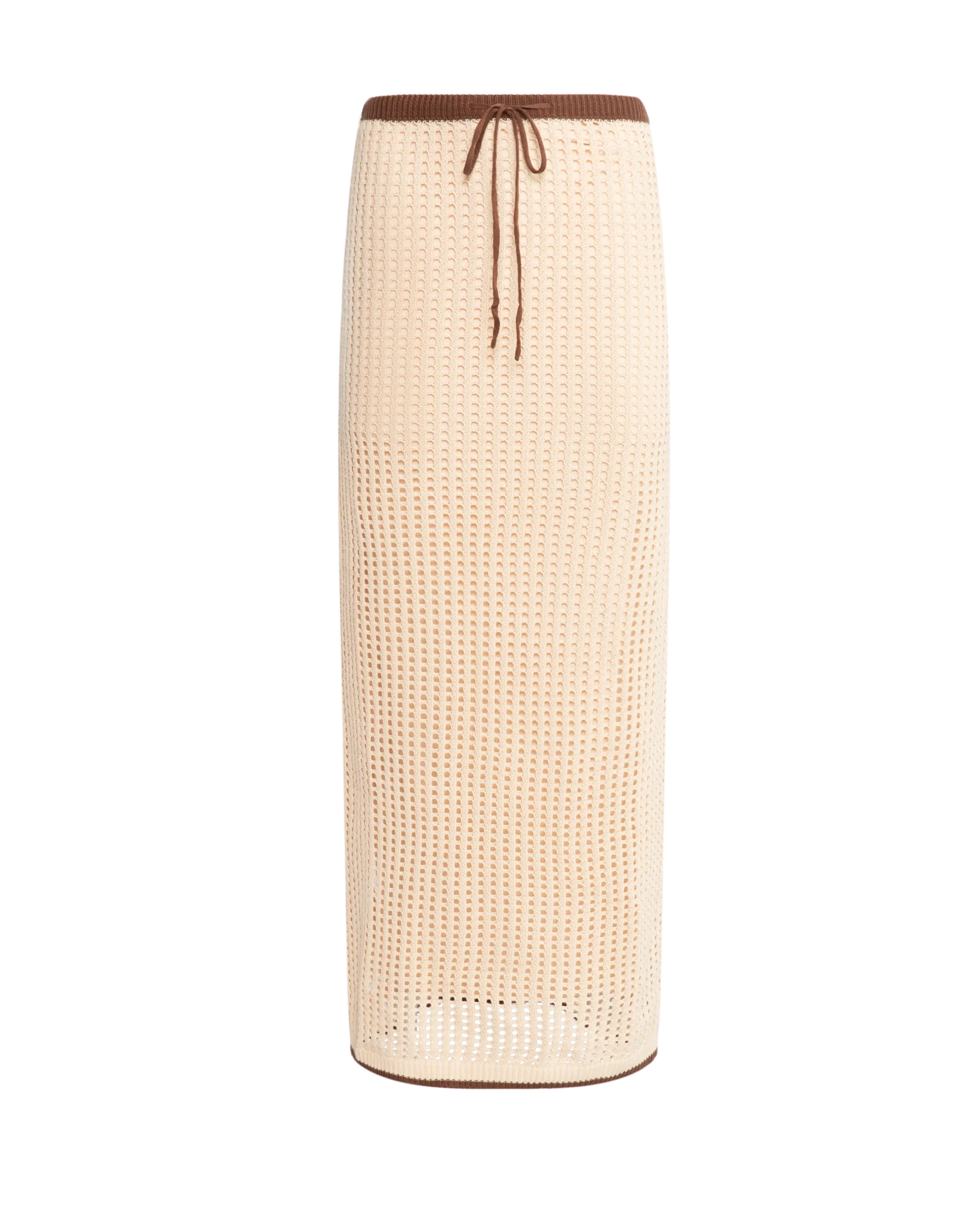 Mia Crochet Maxi Skirt | Beige/Brown