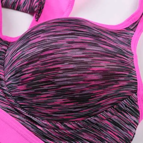 Mixed Yarn Shockproof Wireless Comfort Moving Sports Bra