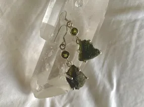 Moldavite   Peridot Sanaa Earrings