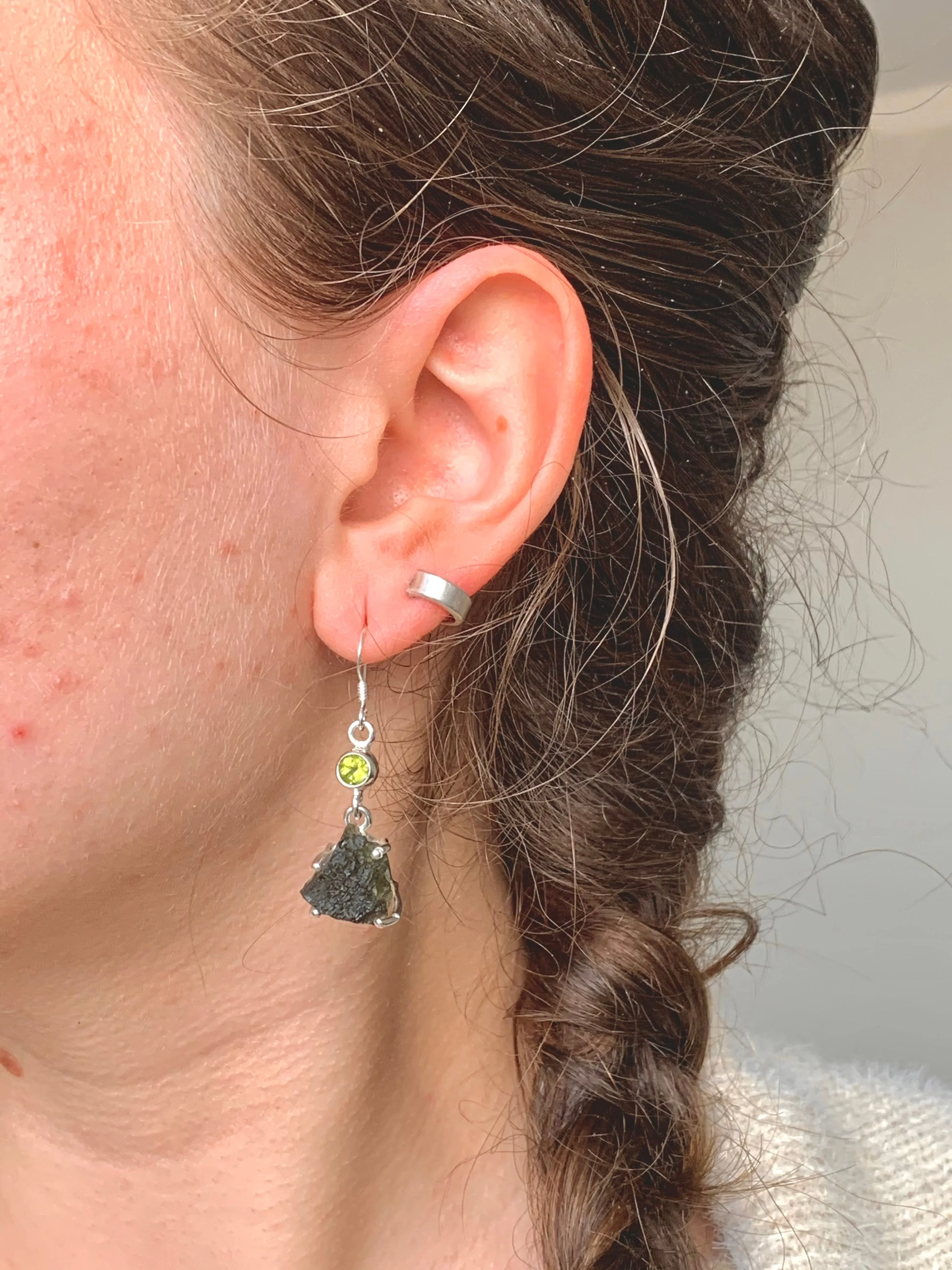 Moldavite   Peridot Sanaa Earrings