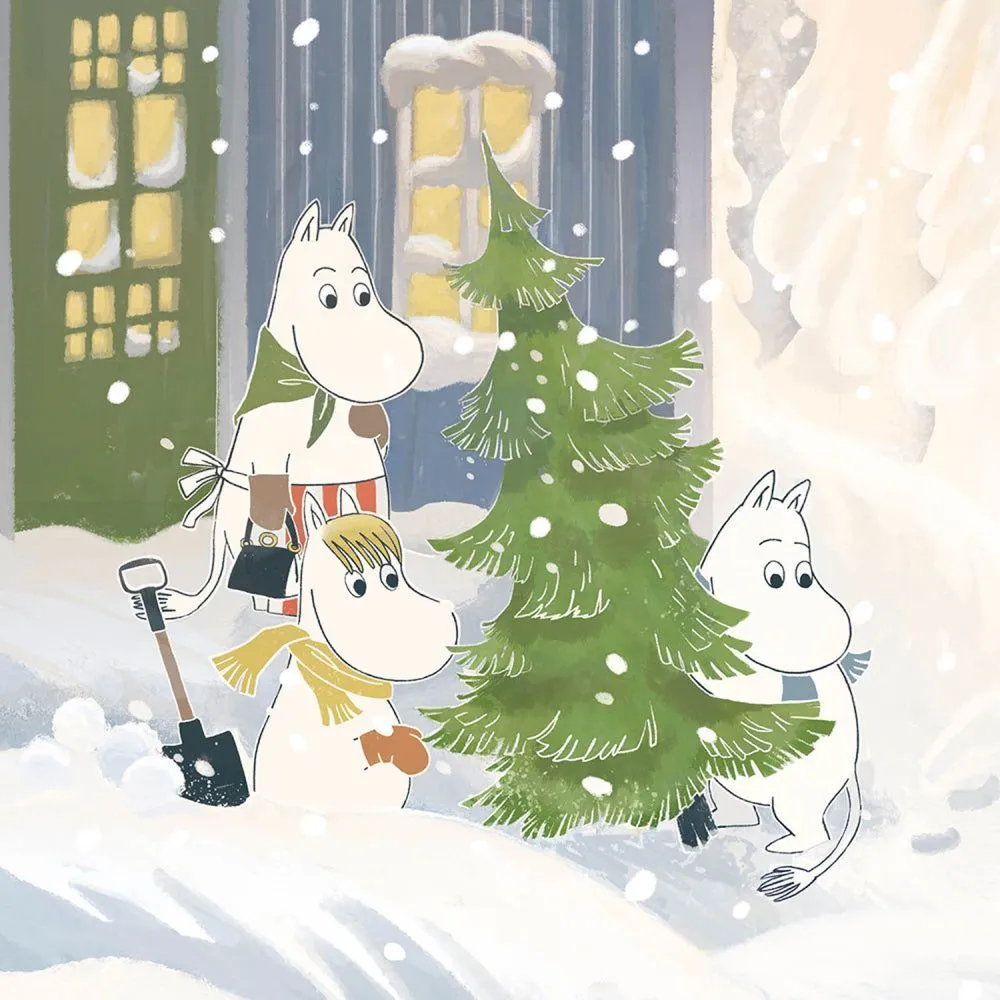 Moomin Carrying Tree Christmas Greeting Card - Hype Cards