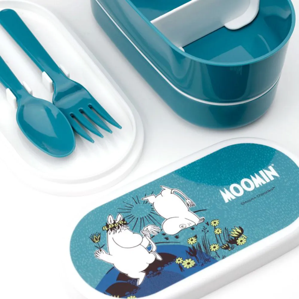 Moomin Stacked Lunch Box with Cutlery - Puckator