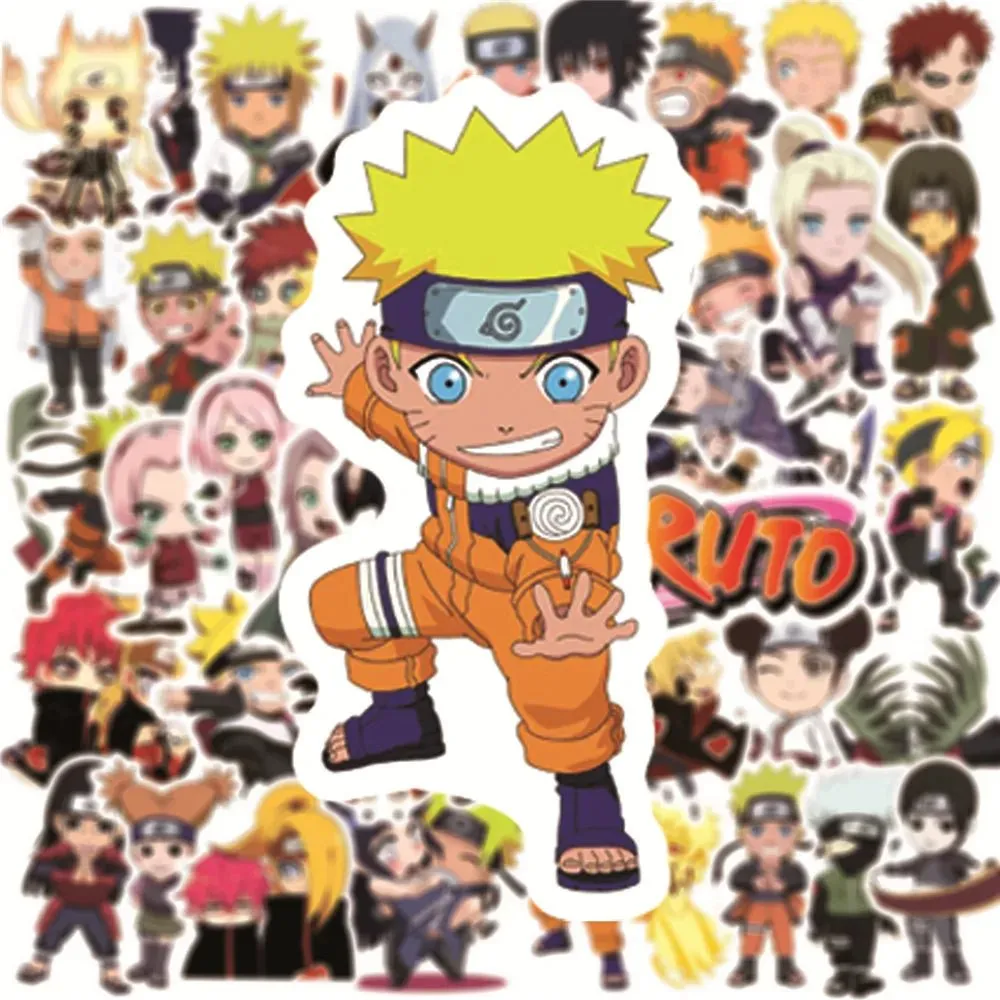 Naruto Anime Stickers - 10 50 or 100pcs for Laptop Water Bottles and More