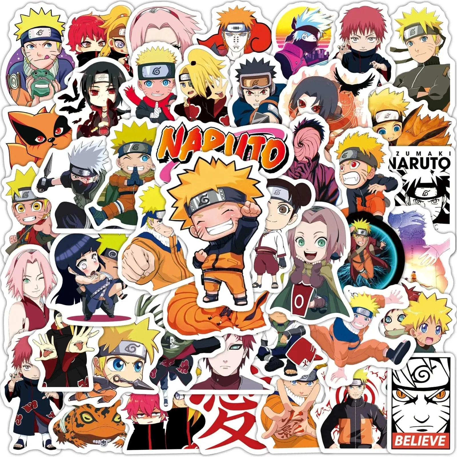 Naruto Anime Stickers - 10 50 or 100pcs for Laptop Water Bottles and More