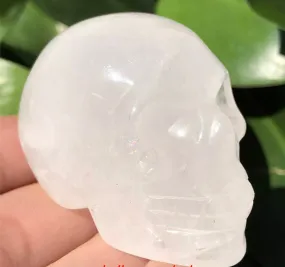 Natural Clear Quartz gemstone Skull