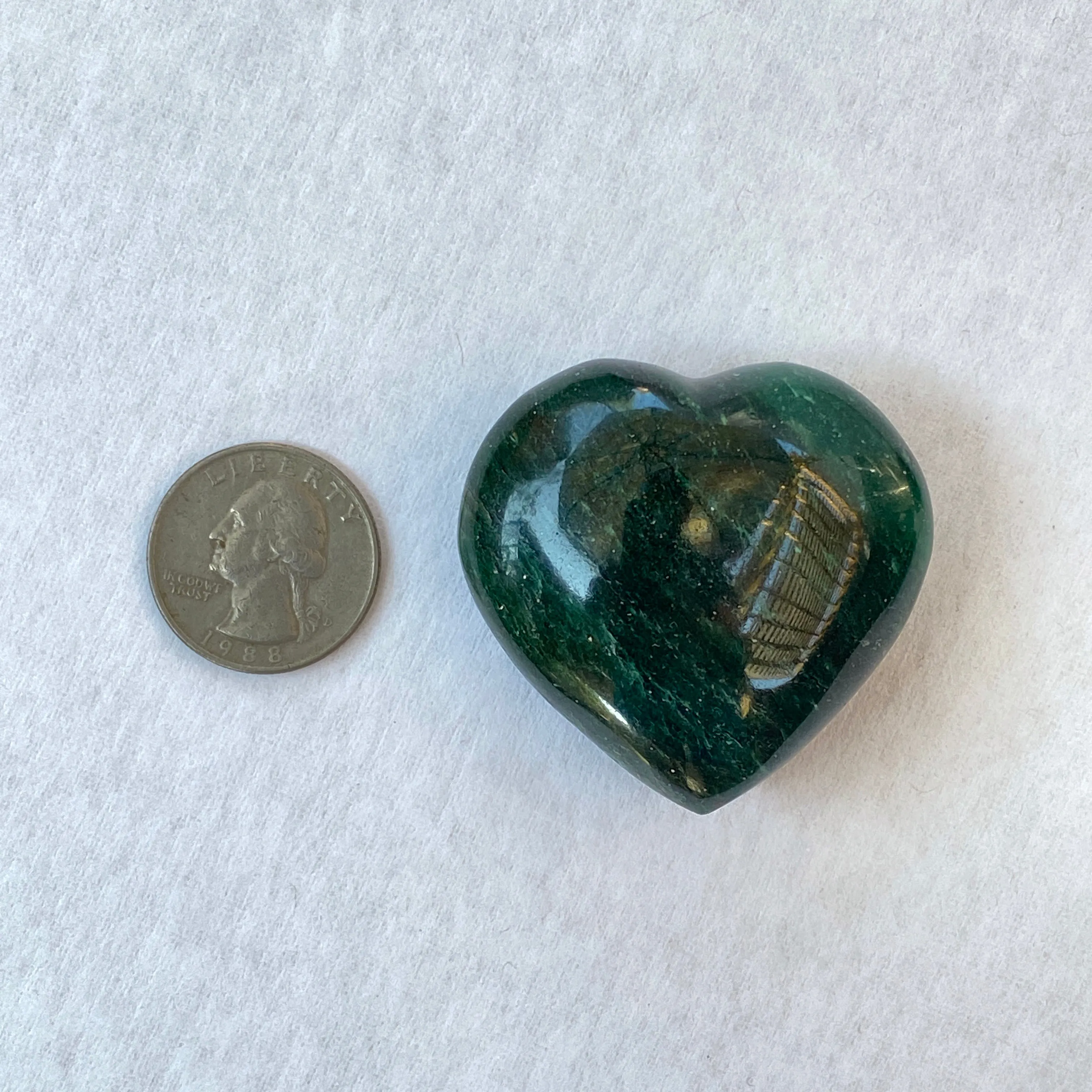 Natural Jade gemstone puffy massage heart