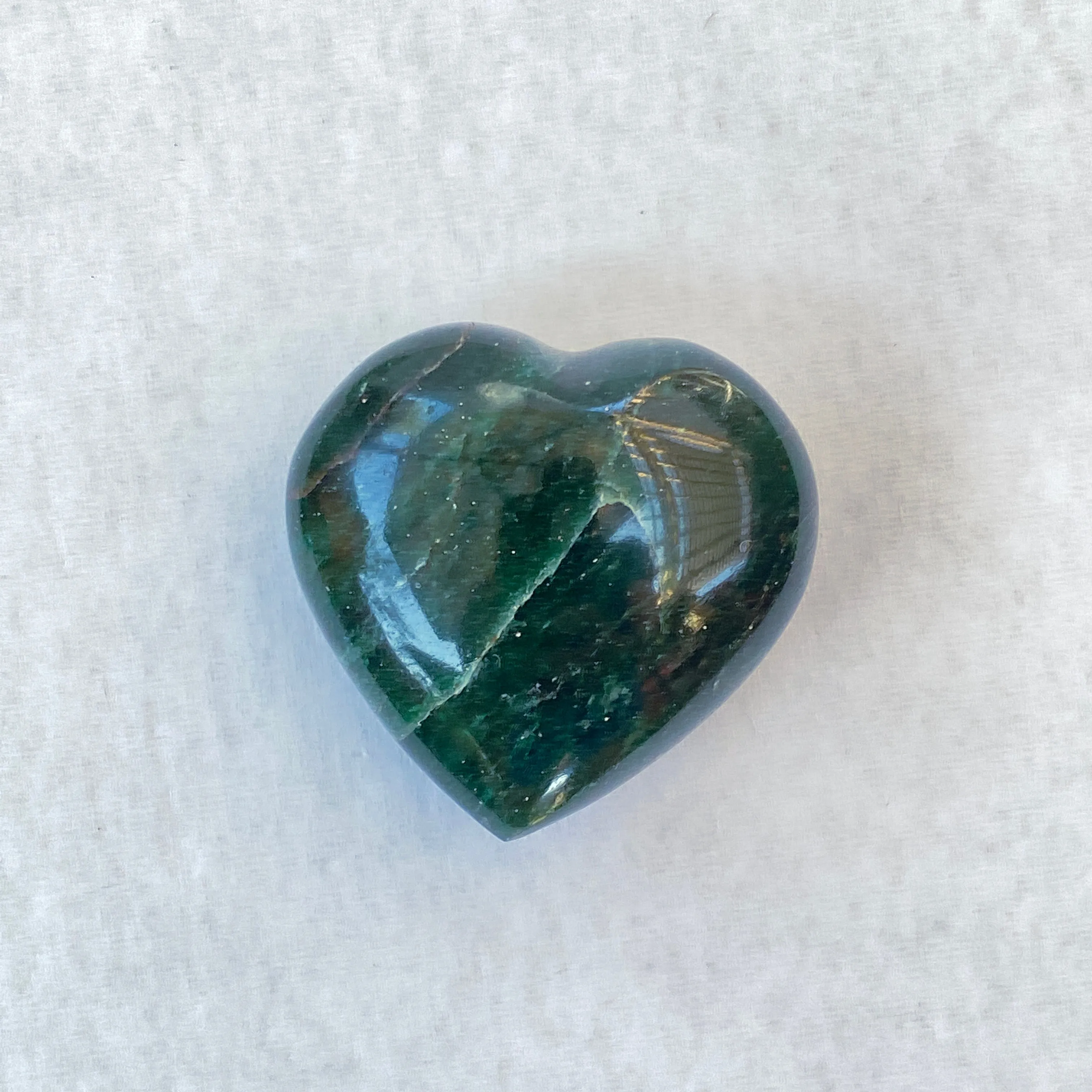 Natural Jade gemstone puffy massage heart