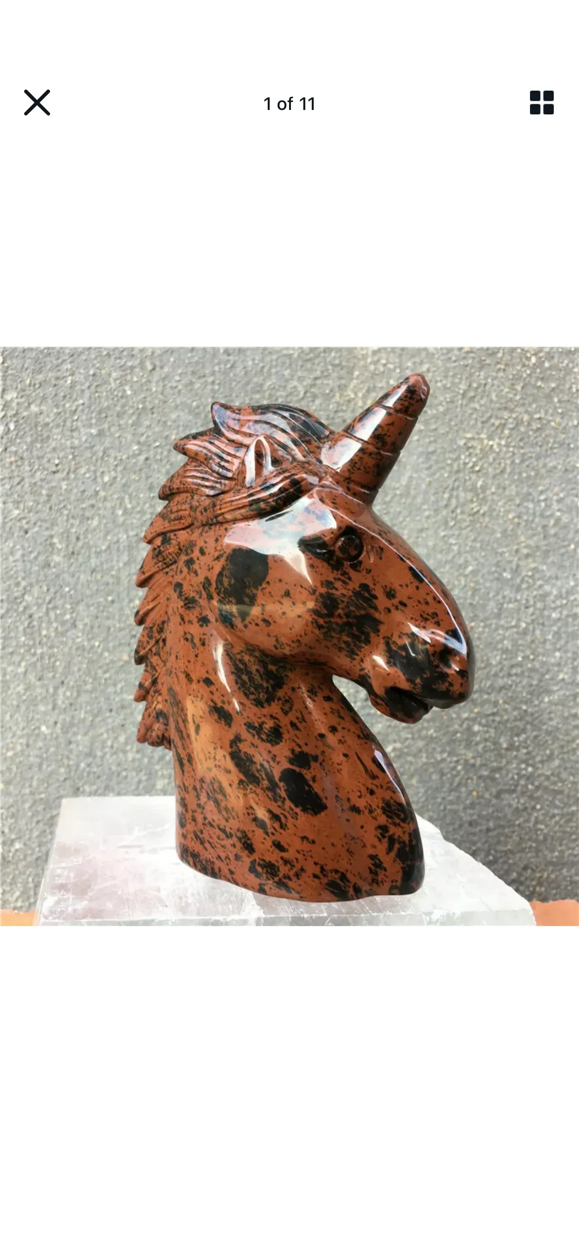 Natural red Mahogany Obsidian gemstone unicorn