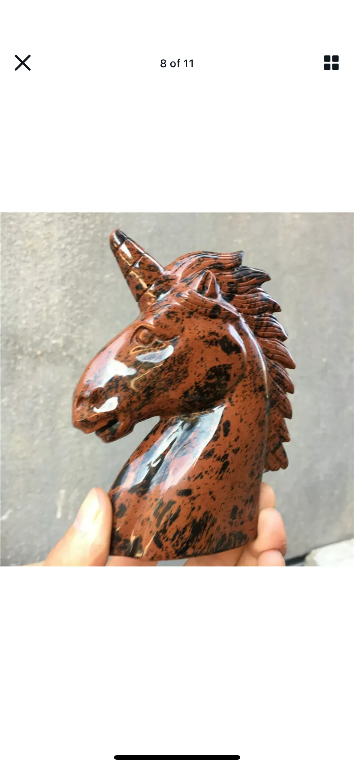 Natural red Mahogany Obsidian gemstone unicorn