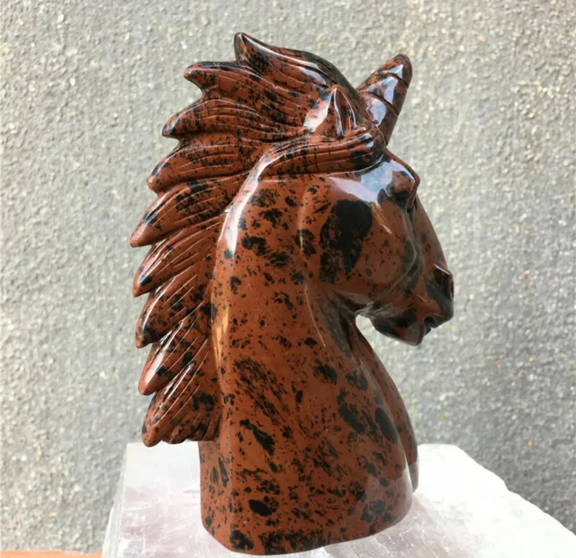 Natural red Mahogany Obsidian gemstone unicorn