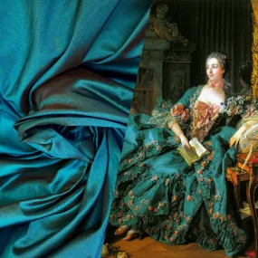 NEW Lady Lisa 100% Silk Taffeta Fabric - Solid Electric Teal with Brown Iridescence