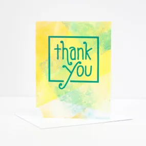 OOAK thank you card, unique thank you card, handprinted card