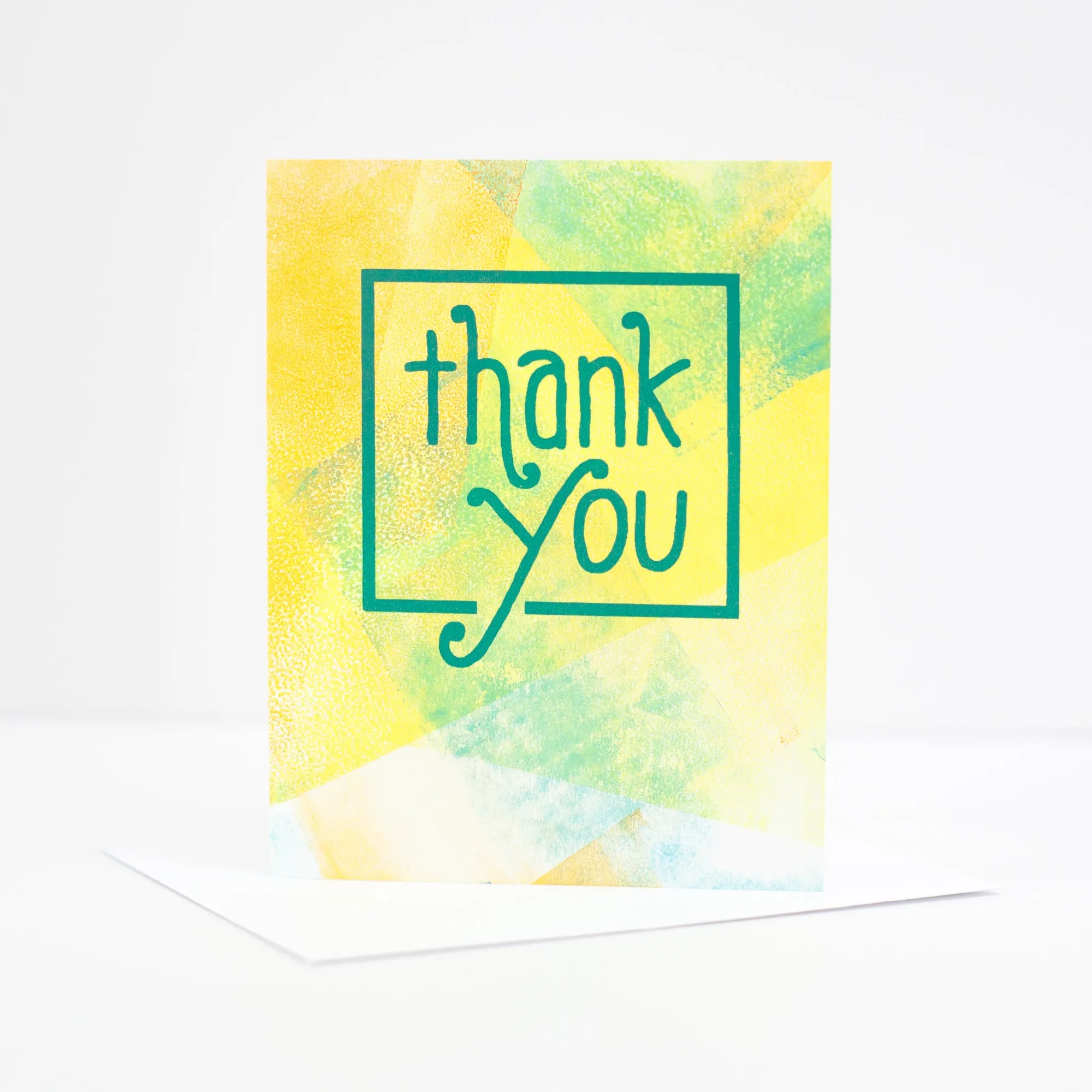 OOAK thank you card, unique thank you card, handprinted card