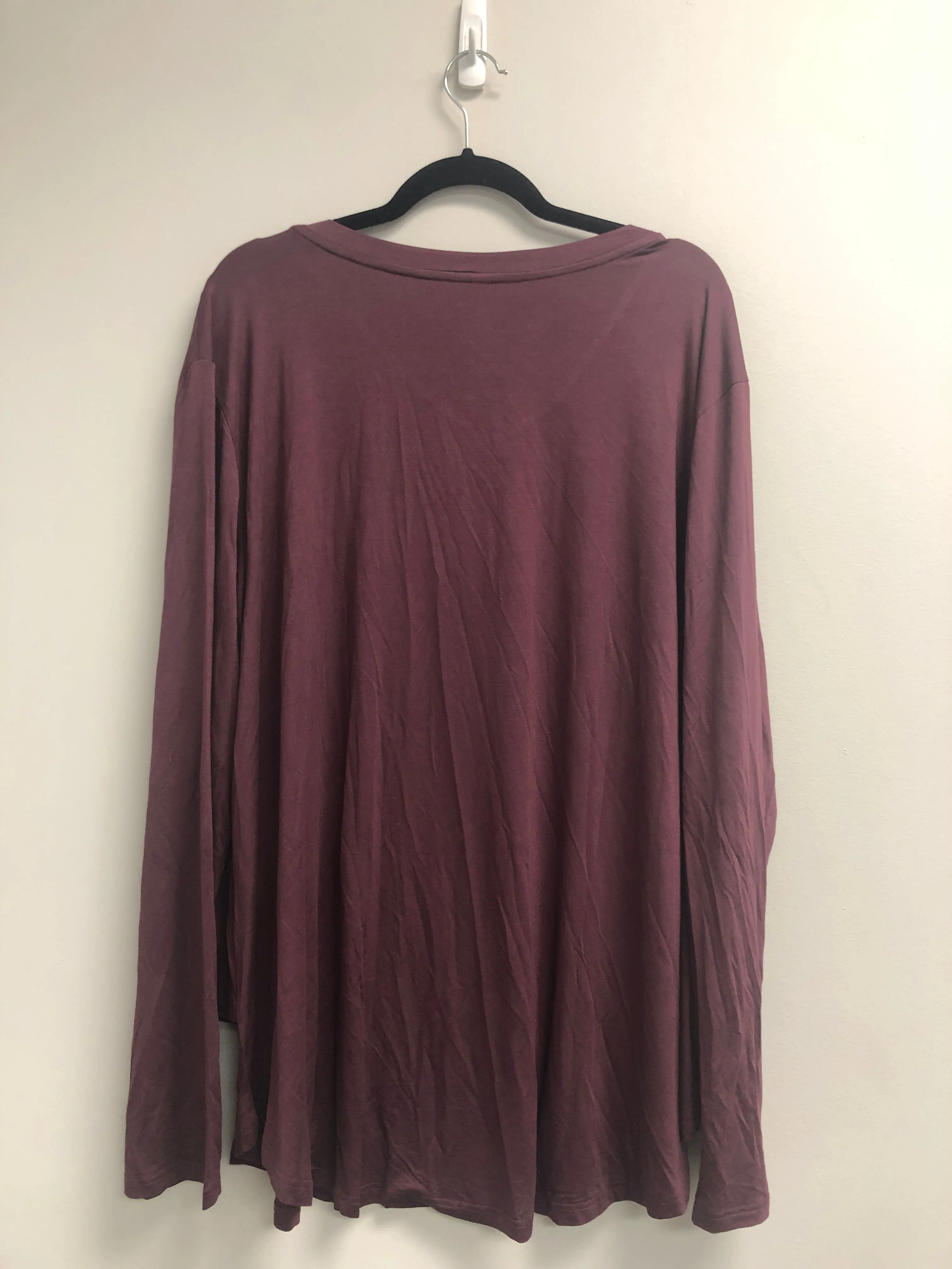 Outlet 6811 - Latched Mama Long Sleeve V-Neck Tee - Wine - 4X