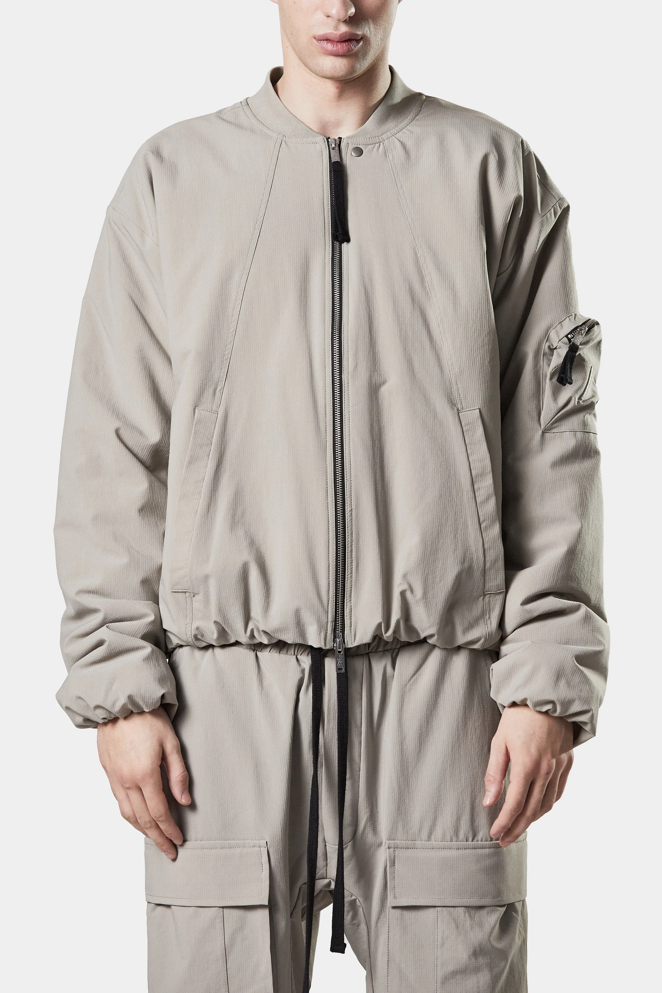 Padded bomber jacket, Beige