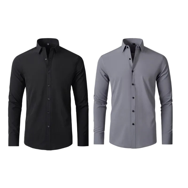 Pague 1 Leve 2 |  Camisa Social Ultra Tech Italian   Brinde Relogio Casual Luxo