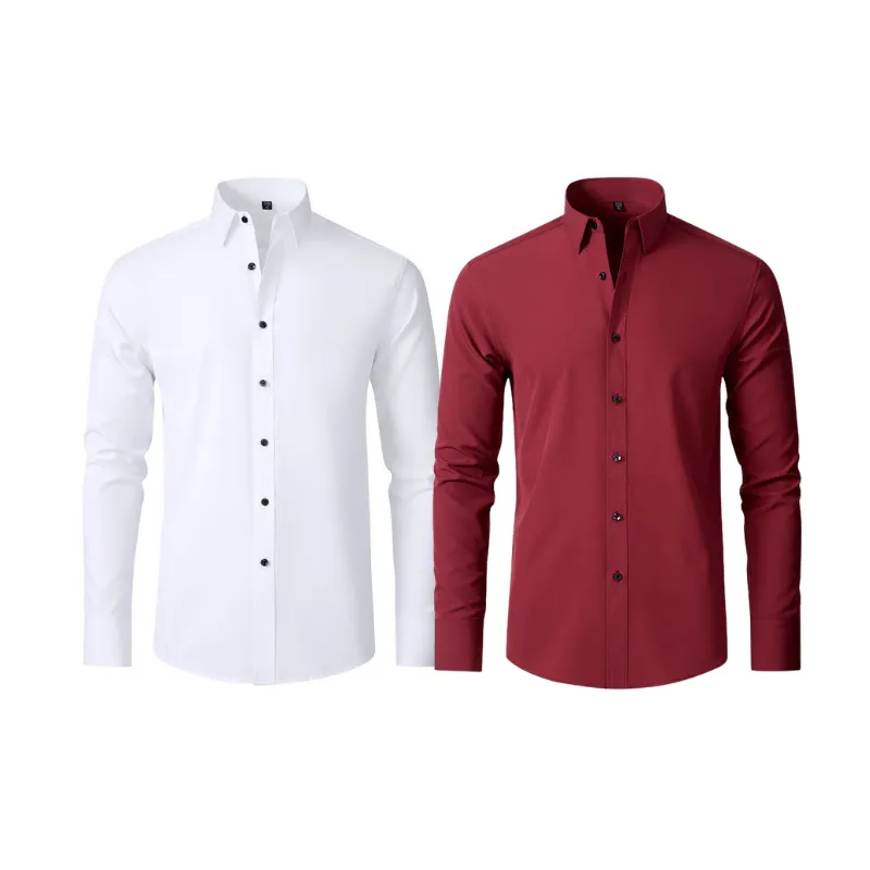 Pague 1 Leve 2 |  Camisa Social Ultra Tech Italian   Brinde Relogio Casual Luxo