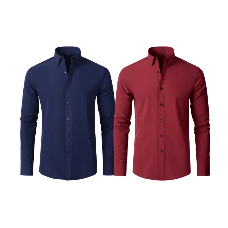 Pague 1 Leve 2 |  Camisa Social Ultra Tech Italian   Brinde Relogio Casual Luxo