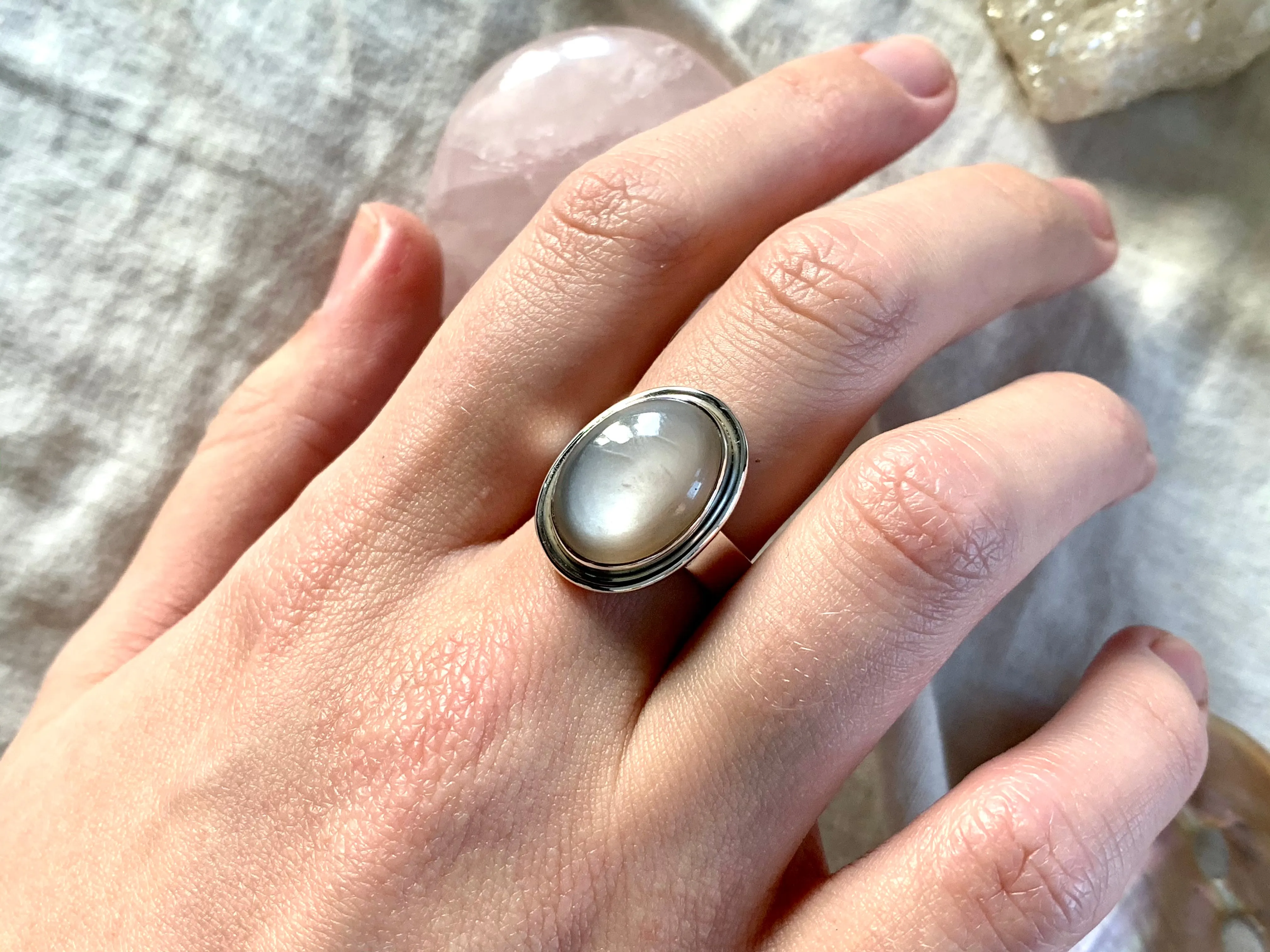 Peach Moonstone Brea Ring