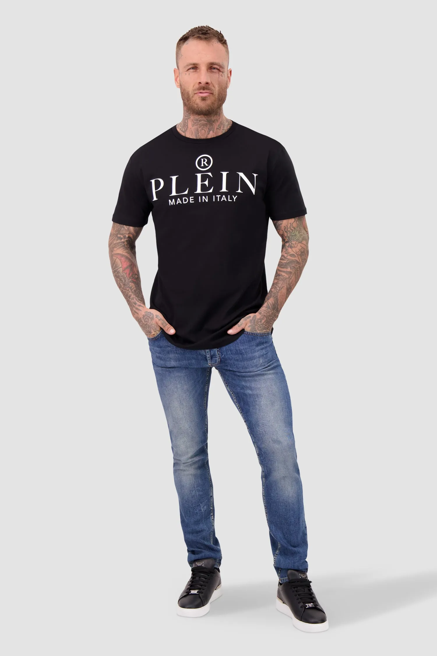 Philipp Plein Black Round Neck SS T-Shirt